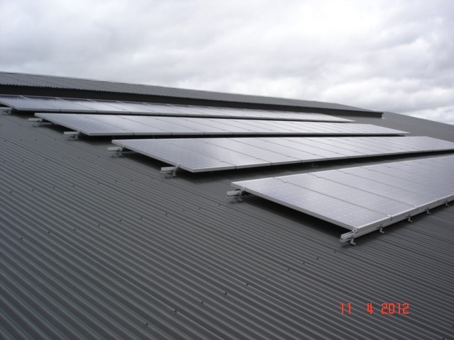 School roof solar panels